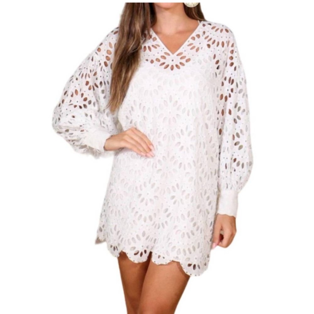 Scarlett Poppies Cissi Eyelet Dress In White L